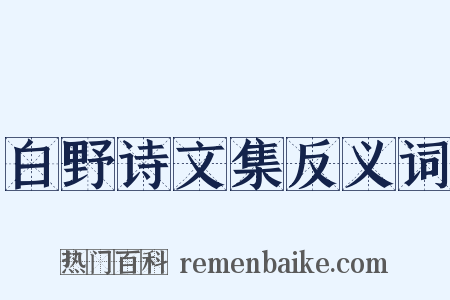白野诗文集反义词是什么意思的图片